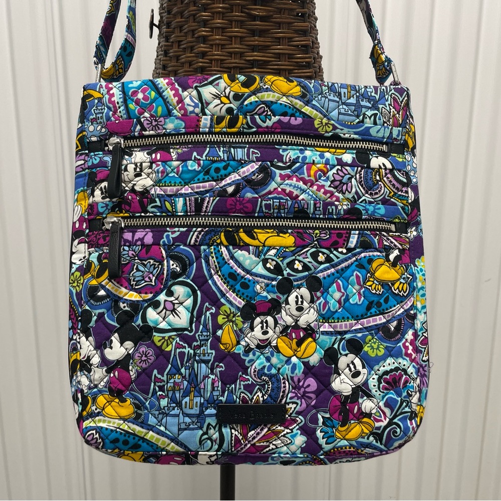 EUC Vera Bradley Triple Zip Hipster DISNEY PARKS Mickey's Paisley Celebration - Picture 12 of 16